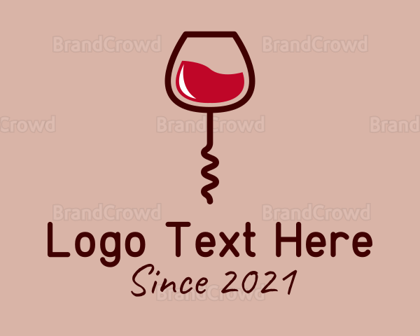 Wine Glass Corkscrew Logo