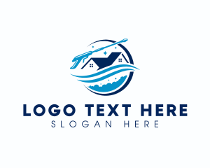 Sanitation - Pressure Washing Janitor Cleaning logo design