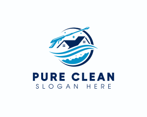 Pressure Washing Janitor Cleaning logo design