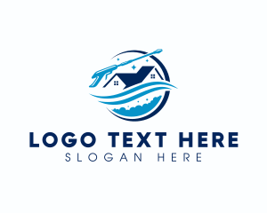 Clean - Pressure Washing Janitor Cleaning logo design
