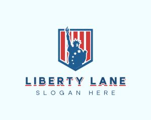 Liberty Statue Shield logo design