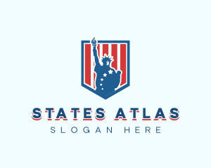 Liberty Statue Shield logo design