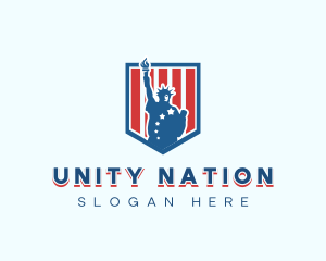 Liberty Statue Shield logo design