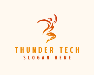 Thunder Bolt Human logo design