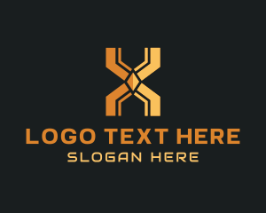 Gold Generic Letter X logo design