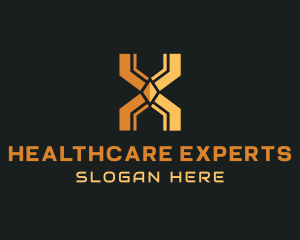 Gold Generic Letter X logo design