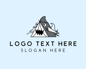 Aquarium - Cartoon Shark Tent logo design