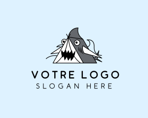 Surf - Cartoon Shark Tent logo design