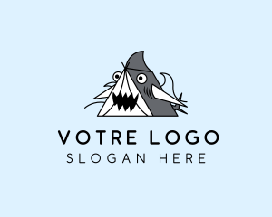 Aquarium - Cartoon Shark Tent logo design