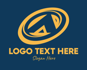 Original - Orange Spiral Letter A logo design