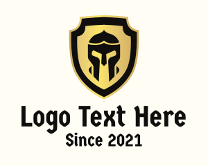 Fight - Gladiator Helmet Shield logo design