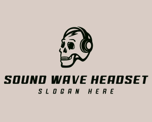 Headset - Headset Skull Podcasting logo design