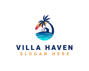 Villa - Beach Resort Property logo design