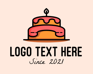 Sweet - Birthday Cake Telephone logo design