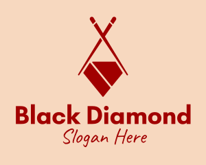 Red Diamond Chopsticks  logo design