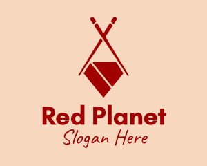 Red Diamond Chopsticks  logo design