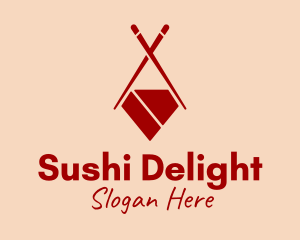 Red Diamond Chopsticks  logo design