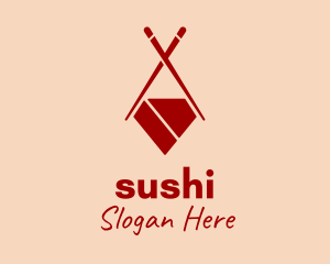 Red Diamond Chopsticks  logo design