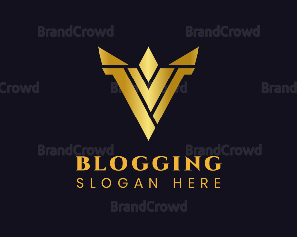 Luxury Gold Letter V Logo