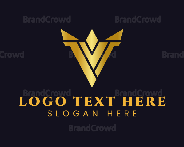 Luxury Gold Letter V Logo