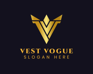 Luxury Gold Letter V logo design