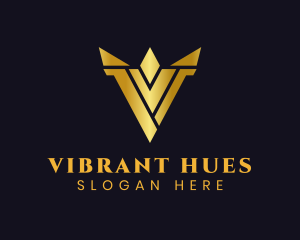 Luxury Gold Letter V logo design