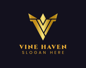 Luxury Gold Letter V logo design