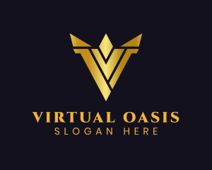 Luxury Gold Letter V logo design