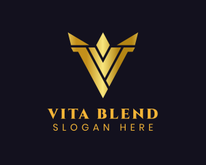 Luxury Gold Letter V logo design