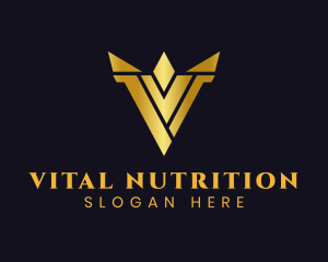 Luxury Gold Letter V logo design