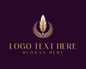 Author - Author Feather Quill logo design