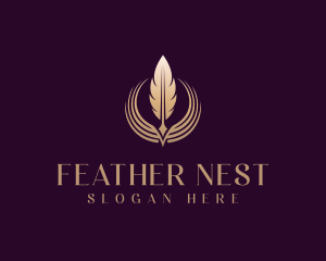 Author Feather Quill logo design