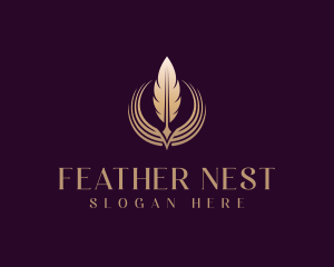 Feather - Author Feather Quill logo design