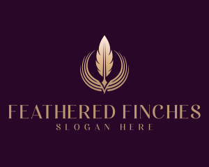 Author Feather Quill logo design