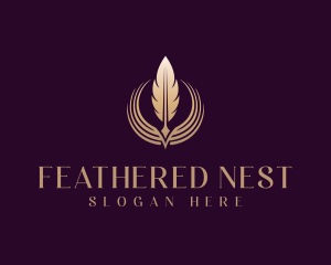 Author Feather Quill logo design