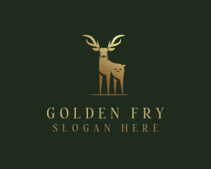 Golden Animal Deer logo design