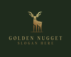 Golden Animal Deer logo design