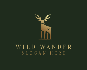 Golden Animal Deer logo design