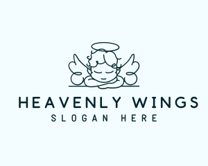 Sleeping Baby Angel logo design