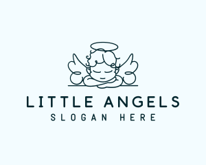 Sleeping Baby Angel logo design