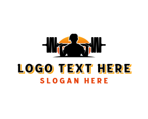 Barbell - Weightlifting Barbell Training logo design