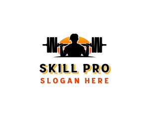 Training - Weightlifting Barbell Training logo design