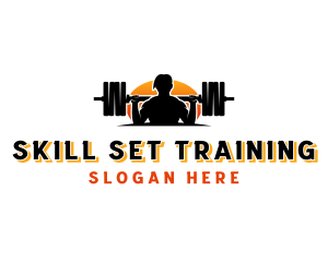 Training - Weightlifting Barbell Training logo design