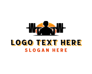 Weights - Weightlifting Barbell Training logo design