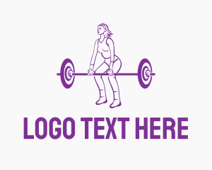 Female - Strong Woman Deadlift logo design