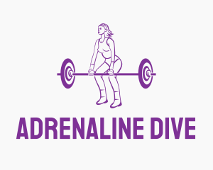 Strong Woman Deadlift logo design