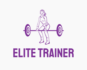 Strong Woman Deadlift logo design