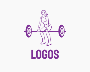 Violet - Strong Woman Deadlift logo design
