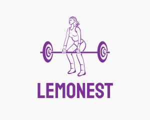 Muscle - Strong Woman Deadlift logo design