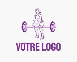 Gym - Strong Woman Deadlift logo design
